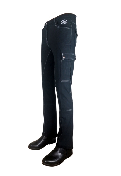 Damen Jodhpurreithose  "Big Pocket" in Schwarz Neu!
